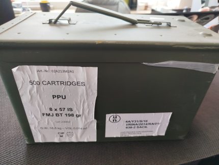 AMUNICJA 8X57 IS FMJ BT 198GR 500SZT SKRZYNKA METALOWA