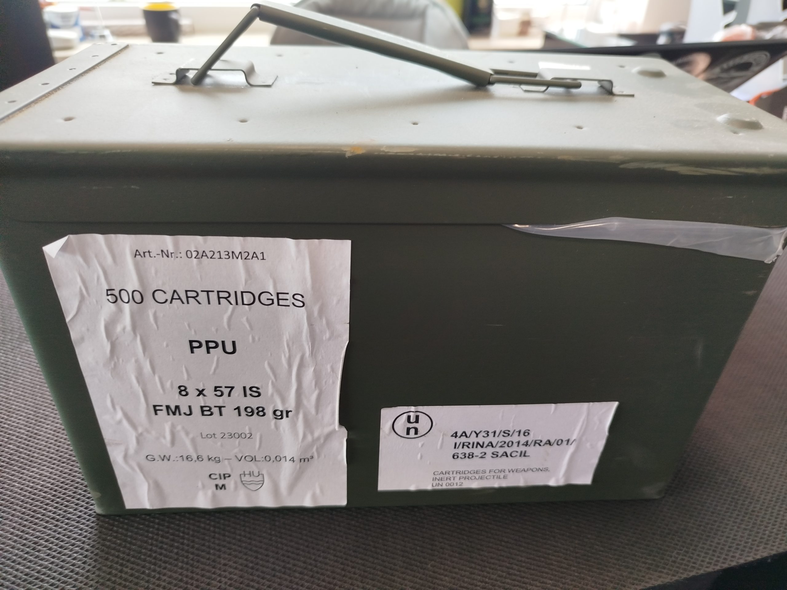 IMG_20251124_121448 AMUNICJA 8X57 IS FMJ BT 198GR 500SZT SKRZYNKA METALOWA - obrazek 1