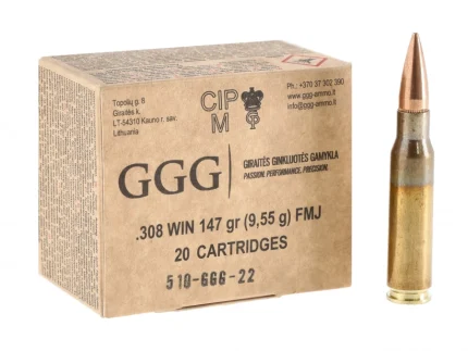 Amunicja GGG kal .308 Win 147 gr/9,55 g FMJ